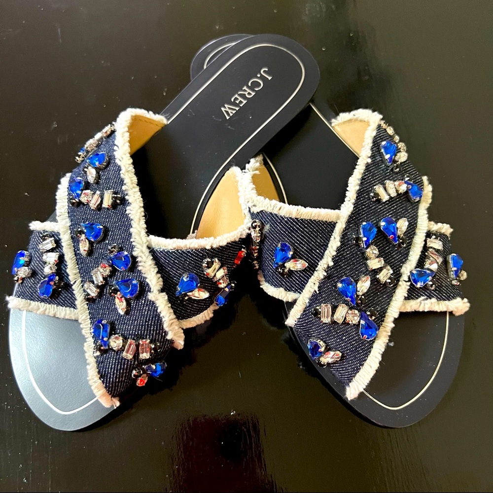 J. Crew jeweled slides